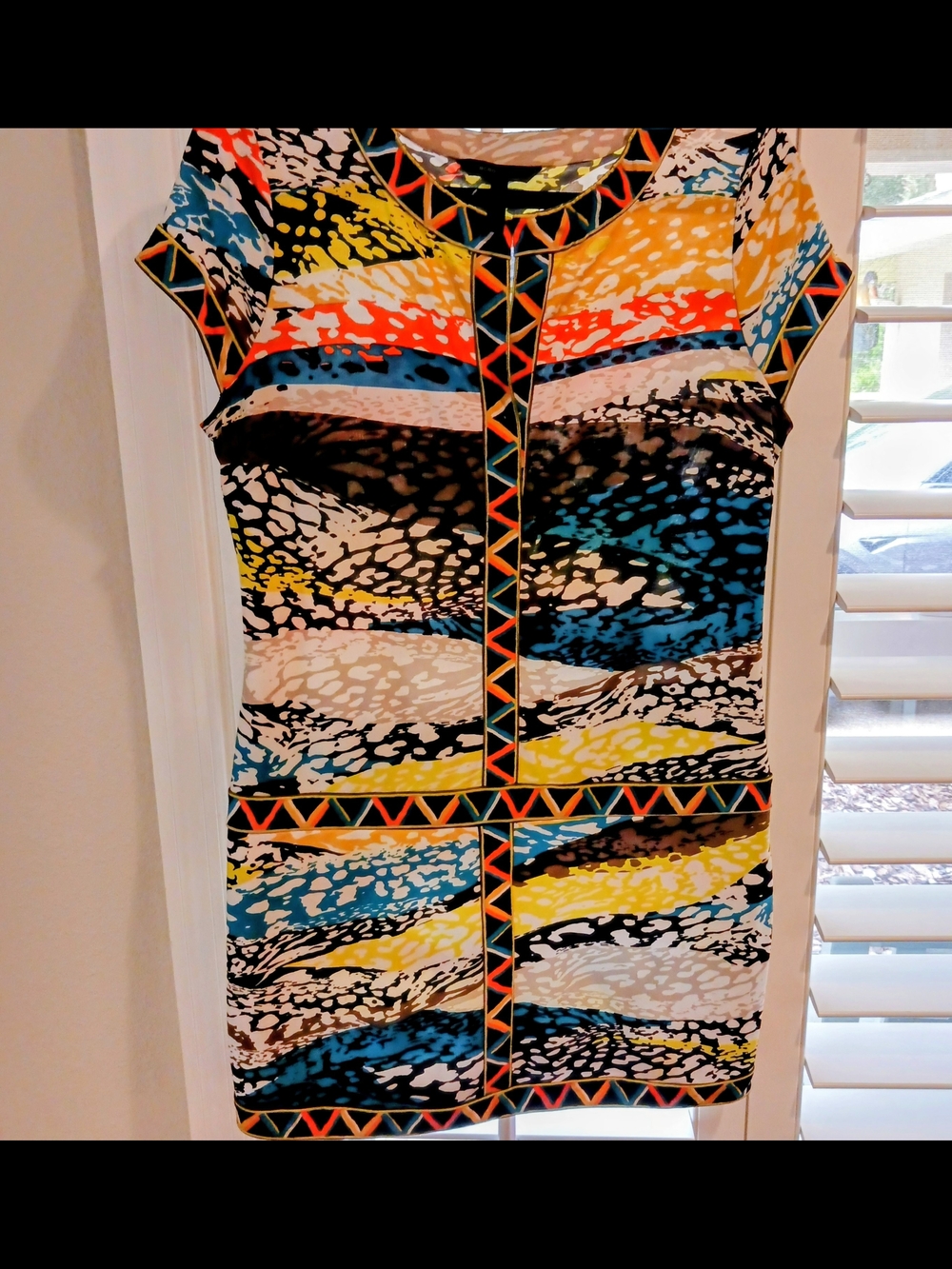 BCBGMaxAzria Multicolor Tribal Print Sheath Dress